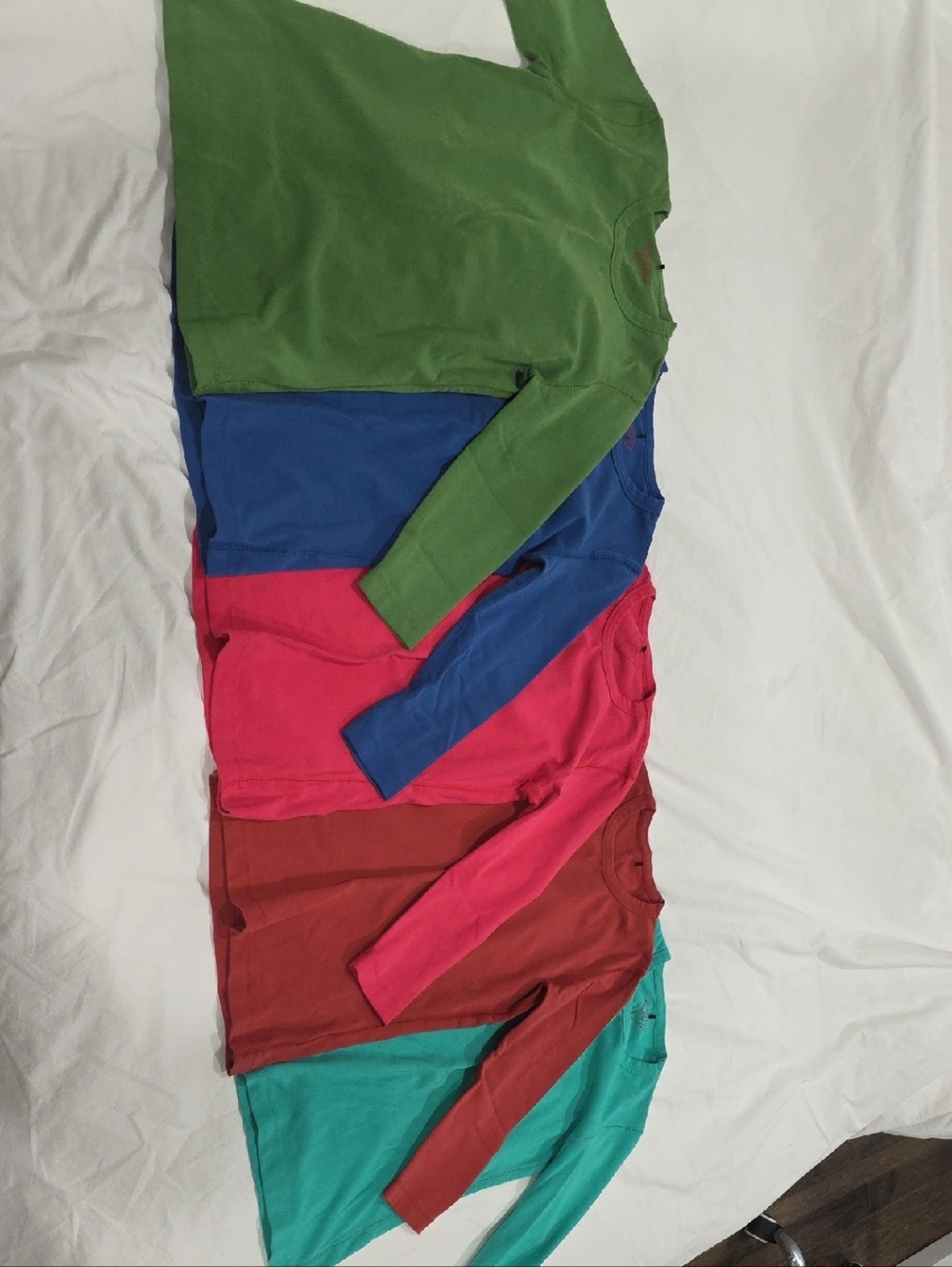 Colorful Long Sleeve Crewneck Tops - Assorted Colors